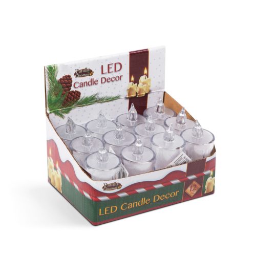 LED gyertya dekor - 7,5 x 3,6 cm - melegfehér - műanyag