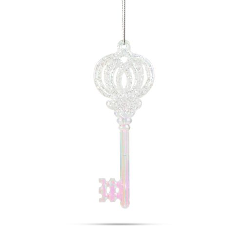 Karácsonyi dísz - irizáló, akril kulcs - 165 x 60 x 10 mm