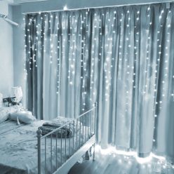   Karácsonyi Fényfüggöny - 100 db LED - Hidegfehér - 2 m - 8 program