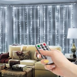   Karácsonyi Fényfüggöny - 300 db LED - Hidegfehér - 3 x 3 m - Távirányító