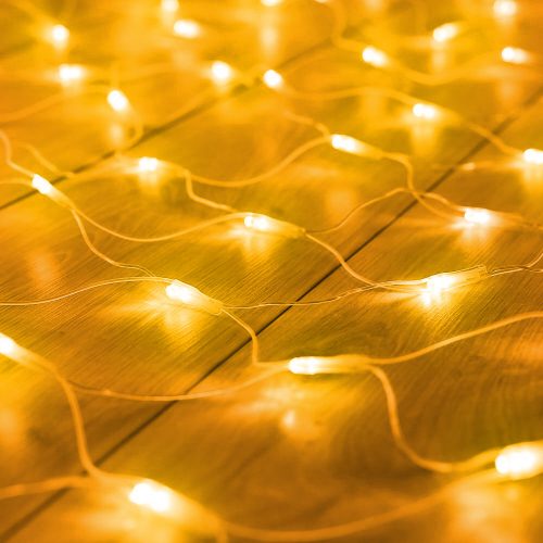 Karácsonyi Fényháló - 100 db melegfehér LED - 1,5 x 1,5 m - Távirányító