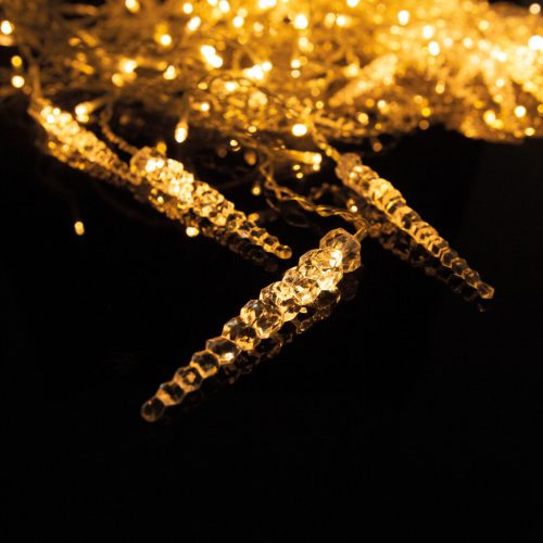 LED fényfüggöny - jégcsappal - 3,5 x 0,7 m - 180 melegfehér LED - IP44