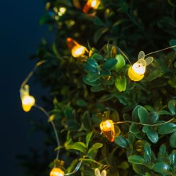   LED fényfüzér - nyuszi és répa - 2 m - 20 LED - 2 x AA elem