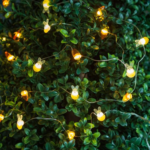 LED fényfüzér - nyuszi és répa - 2 m - 20 LED - 2 x AA elem