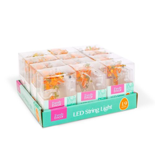 LED fényfüzér - nyuszi és répa - 2 m - 20 LED - 2 x AA elem