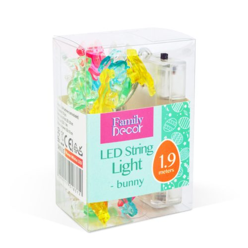 LED fényfüzér - nyuszi - 2 m - 20 LED - 2 x AA elem