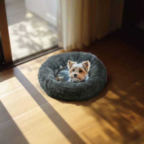 Kutyafekhely - kerek - 70 cm - szürke