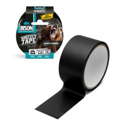   Bison Grizzly szupererős szöveterősített ragasztószalag - fekete - 10 m