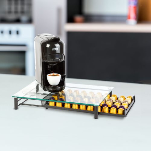 Nespresso kapszulatartó fiók 60 kapszulához üveg fedlappal