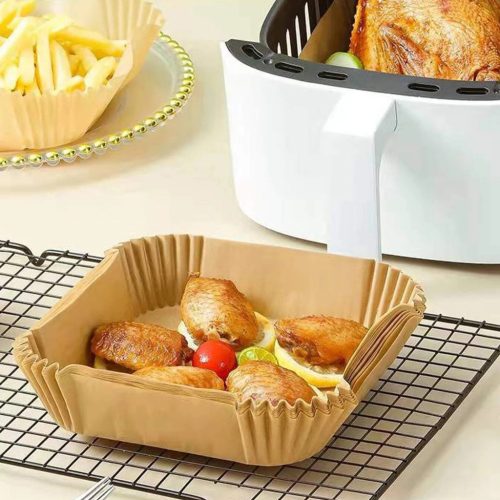 Air fryer sütőpapír - olaj nélküli sütőhöz - 20 x 20 cm - 50 db