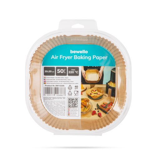 Air fryer sütőpapír - olaj nélküli sütőhöz - 20 x 20 cm - 50 db