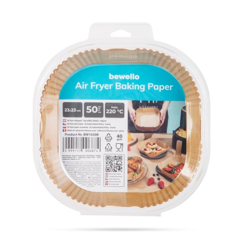 Air fryer sütőpapír - olaj nélküli sütőhöz - 23 x 23 cm - 50 db