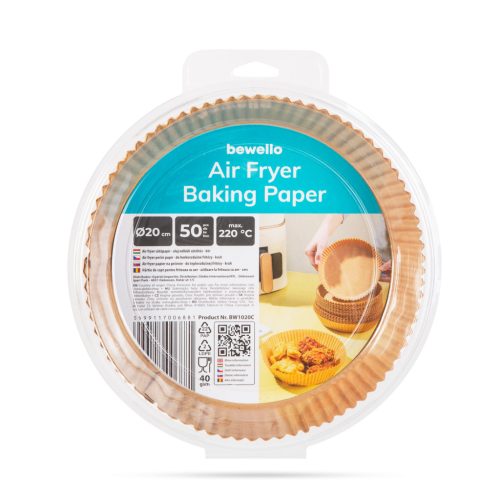 Air fryer sütőpapír - olaj nélküli sütőhöz - kerek 20 cm - 50 db