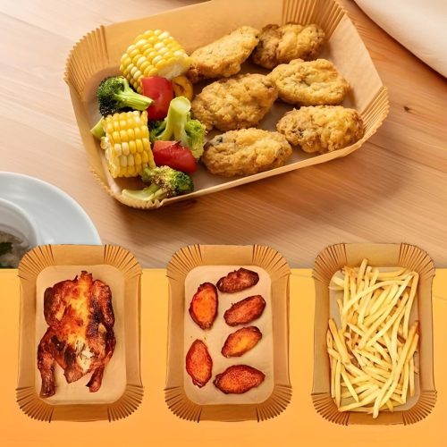 Air fryer sütőpapír - olaj nélküli sütőhöz - 14 x 22 cm - 50 db