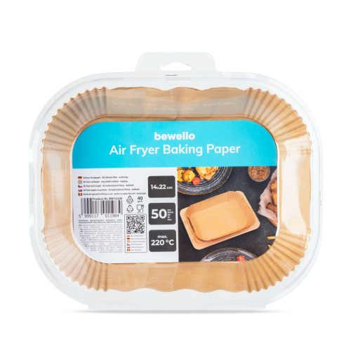 Air fryer sütőpapír - olaj nélküli sütőhöz - 14 x 22 cm - 50 db