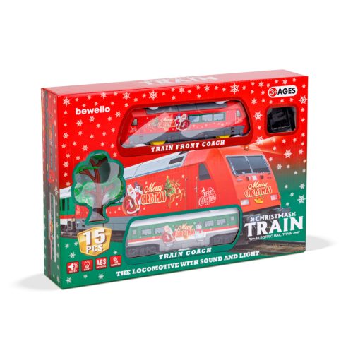 Karácsonyi kisvasút 1 db vagonnal - zenél, világít - elemes
