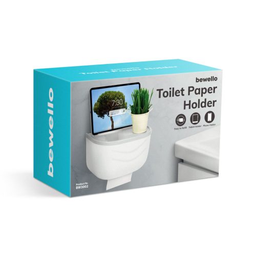 WC papír tartó szekrény - fehér - 210 x 135 x 135 mm