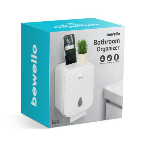 WC papír tartó szekrény - fehér - 205 x 125 x 220 mm