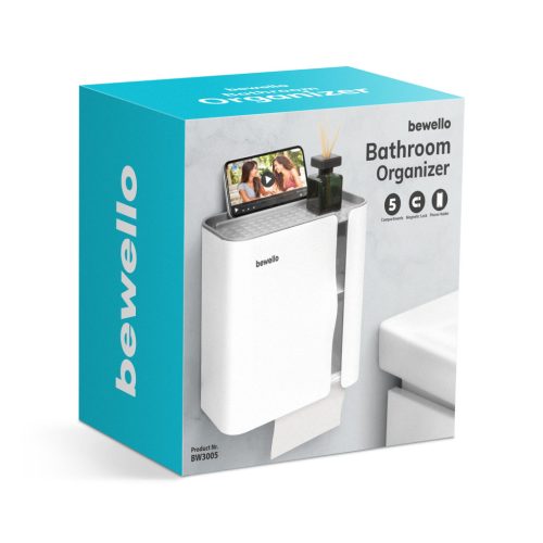 WC papír tartó szekrény - fehér - 248 x 130 x 230 mm