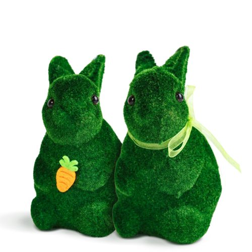 Húsvéti dekoráció - nyuszi - 15 cm - zöld