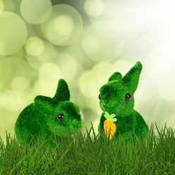 Húsvéti dekoráció - zöld nyuszi - 10 cm