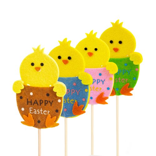 Húsvéti dekoráció - csibe - 6 x 9 cm - leszúrható