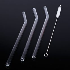   Üveg Szívószál - 3 db hajlított +1 db tisztító kefe - Baker's Secret