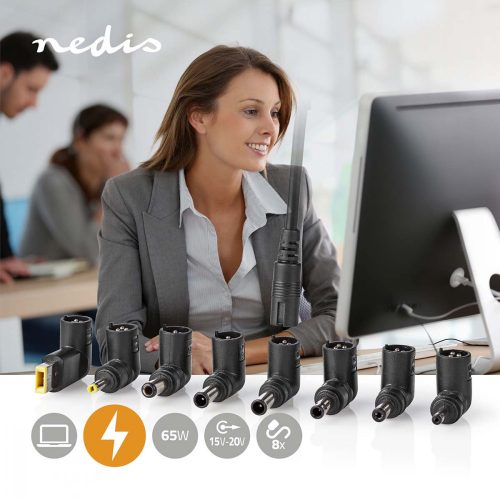 Univerzális Notebook Adapter | 65 W | 8 db Csatlakozó | 15 V - 20 V / 4 A