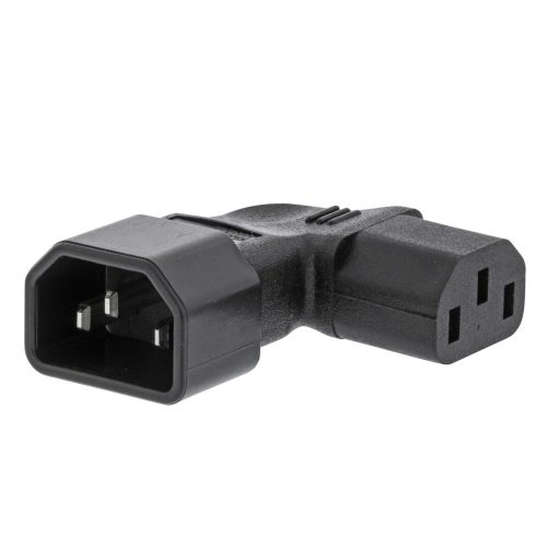 C14 - C13 adapter 90° jobbra | C13 aljzat - IEC-320-C14 dugó