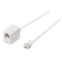  Telefon RJ11 hosszabbító | RJ11 Dugó - Aljzat | 5 m | Fehér