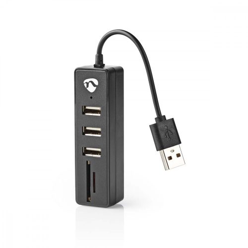 Nedis USB hub - 3 Port - SD és MicroSD kártyaolvasóval