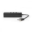Nedis USB hub - 3 Port - SD és MicroSD kártyaolvasóval
