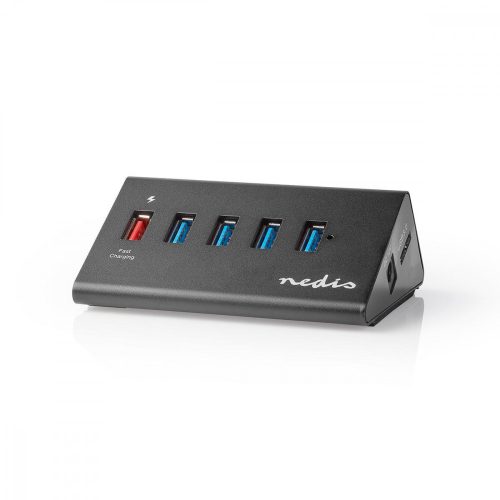Nedis USB Hub - 5 Port - USB 3.0 - QC3.0 Töltőport - 5 Gbit/s - Alumínium