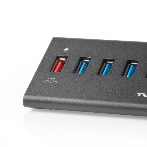 Nedis USB Hub - 5 Port - USB 3.0 - QC3.0 Töltőport - 5 Gbit/s - Alumínium