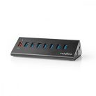 Nedis USB Hub - 8 Port - USB 3.0 - QC3.0 Töltőport - 5 Gbit/s - Alumínium