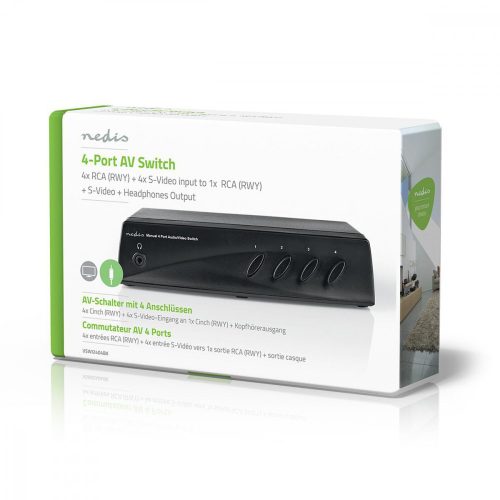 AV  bemenetválasztó kapcsoló - 4 port