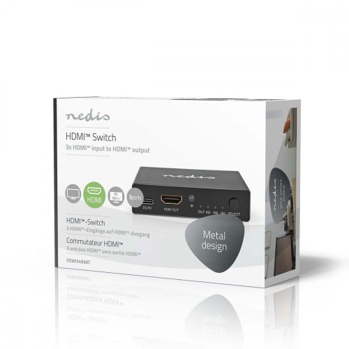 UHD HDMI Switch - 3 Port port - HDMI 2.1 - 8K@60Hz - 48 Gbps - Távvezérlő