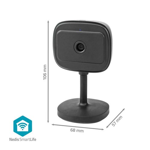 Nedis Beltéri Wifi okos kamera - Fekete - Full HD 1080p - Mozgásérzékelő - Éjjellátó - SmartLife