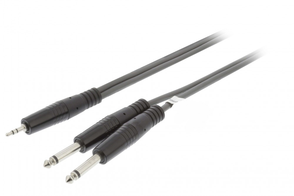 Image of Nedis 3,5 mm jack - 2x 6,3 mm jack audio kábel - 3 m