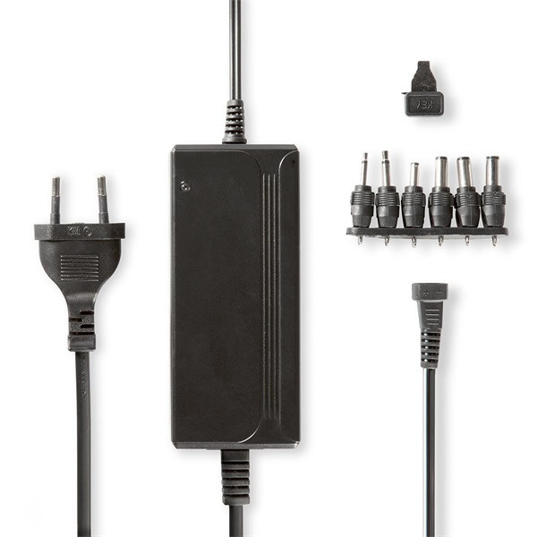 Image of Nedis ACPA004 univerzális AC-DC tápegység, állítható 5V-15V, 36W, 2,4 - 3A, 6 cserélhető táp dugó