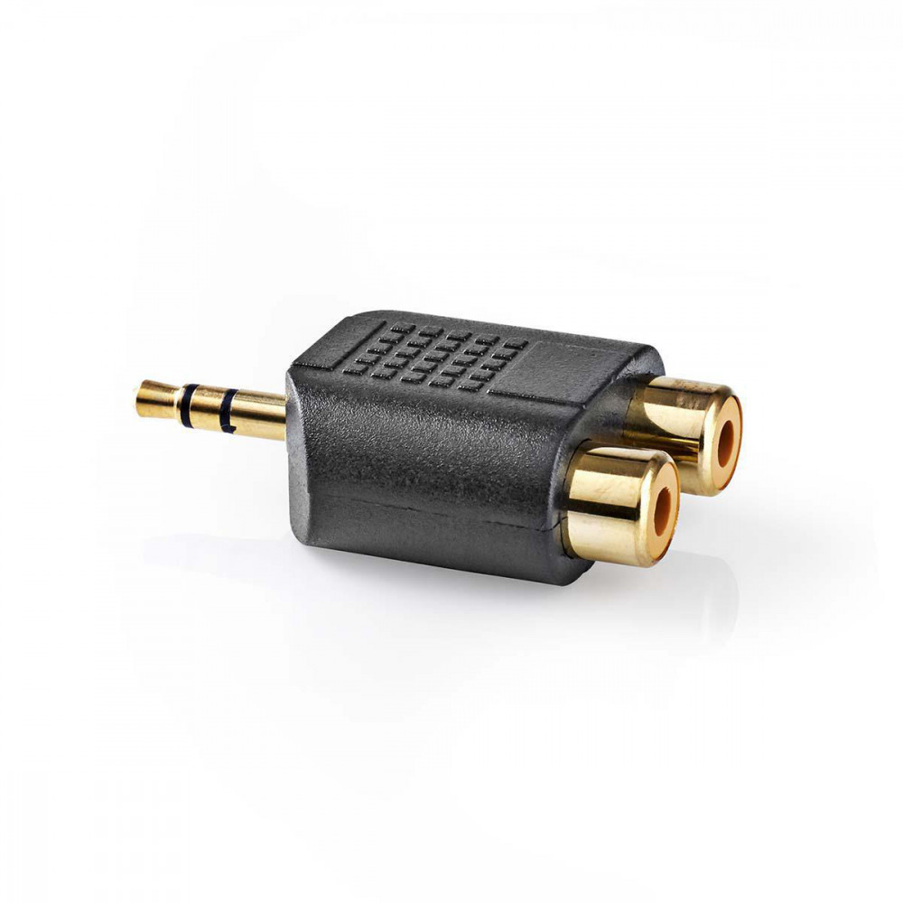 Image of Aranyozott jack - RCA adapter | 3.5mm stereo jack dugó - 2 RCA aljzat