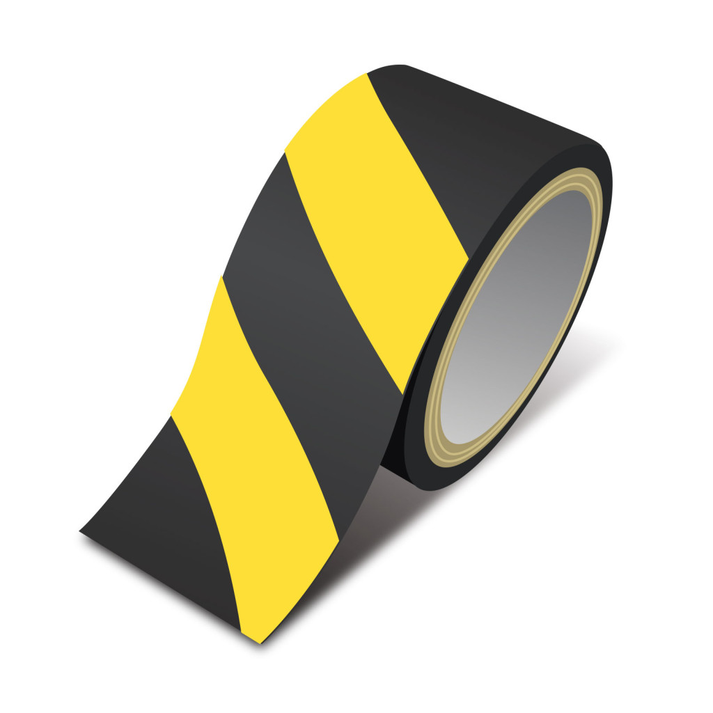 Image of Veszélyt jelző ragasztószalag - sárga / fekete - 50 mm x 33 m