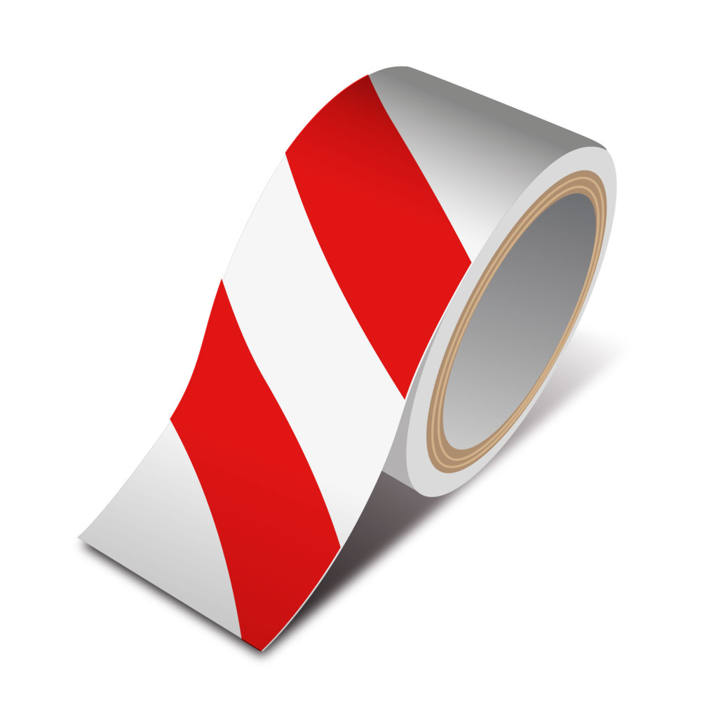 Image of Veszélyt jelző ragasztószalag - piros / fehér - 50 mm x 33 m