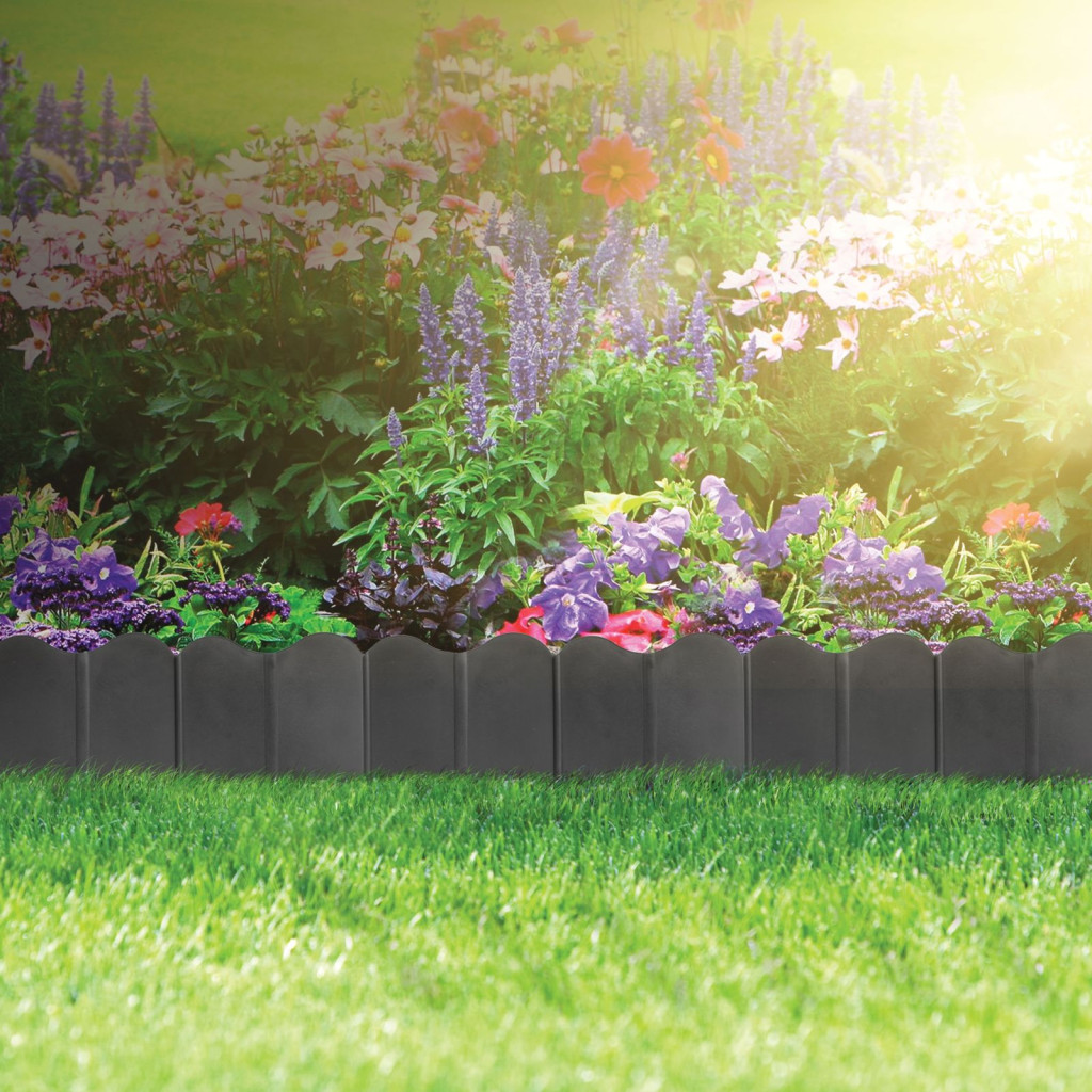 Image of Ágyásszegély - Leszúrható kerítés - Fekete - 15 x 14 cm - 20 db