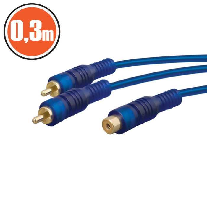 Image of Nexus RCA elosztókábel - 1x RCA aljzat - 2x RCA dugó - 0,3 m