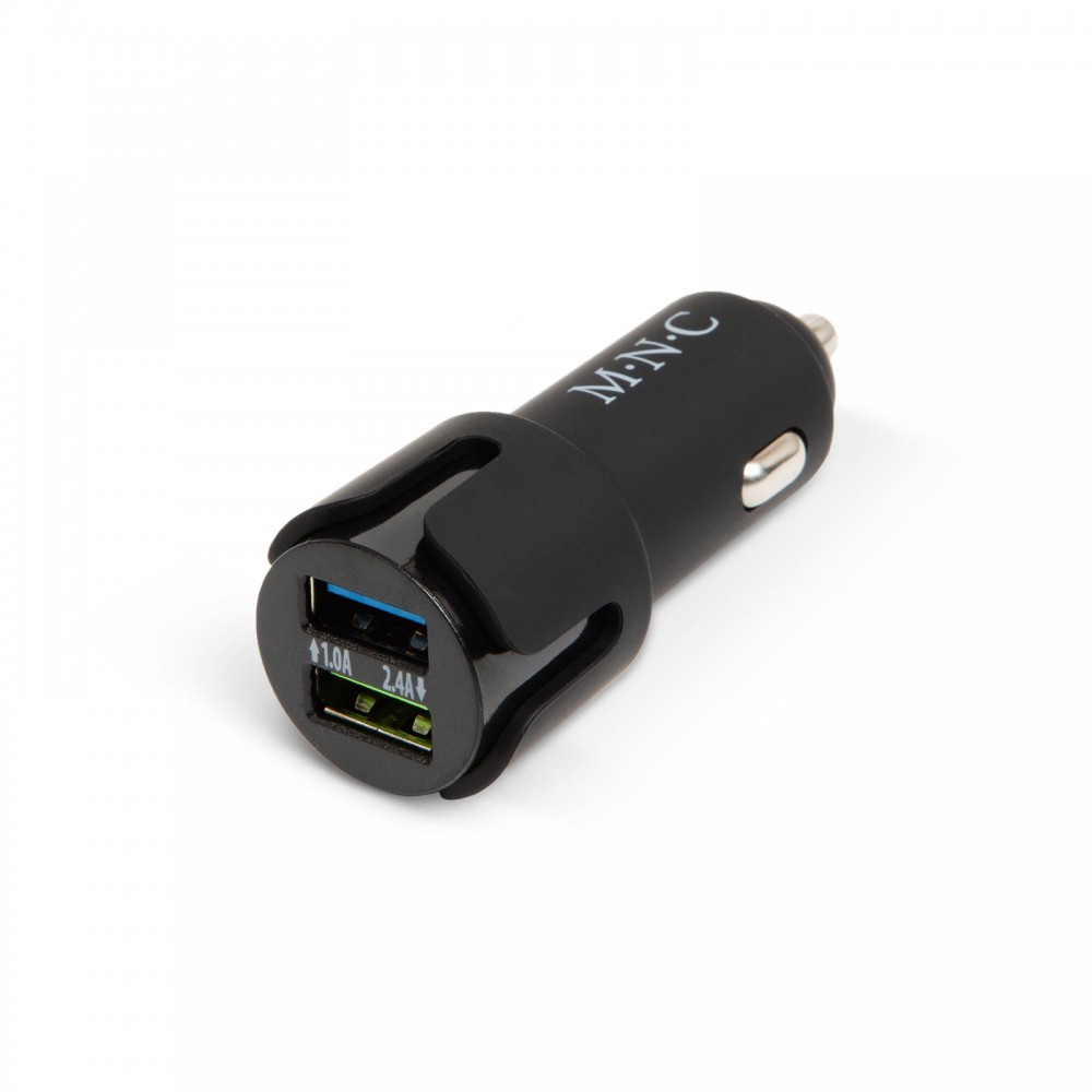Image of M.N.C. Autós szivargyújtó töltő - 2 USB aljzat - Fekete