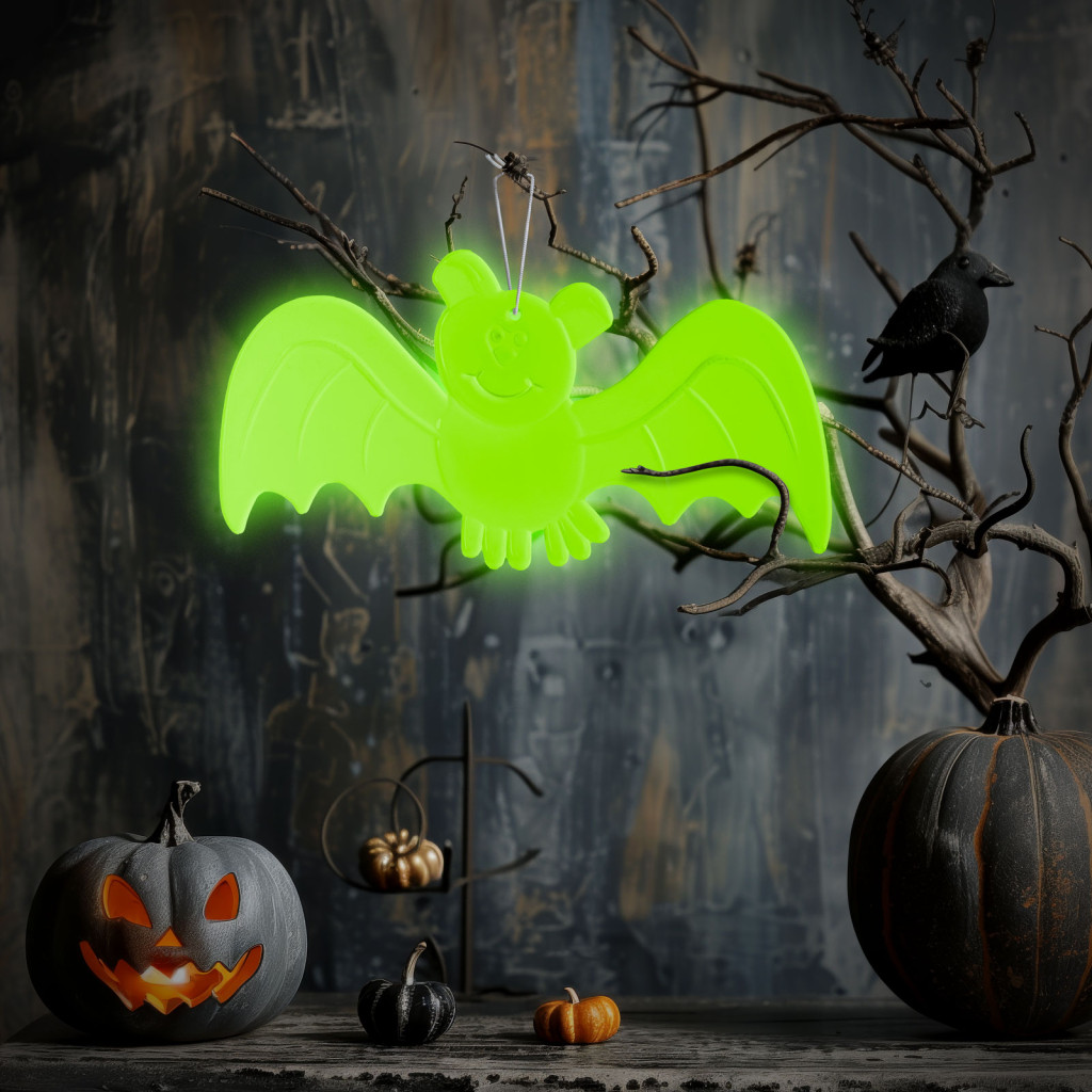 Image of Halloween-i foszforeszkáló dekoráció - denevér - 20 x 10 cm