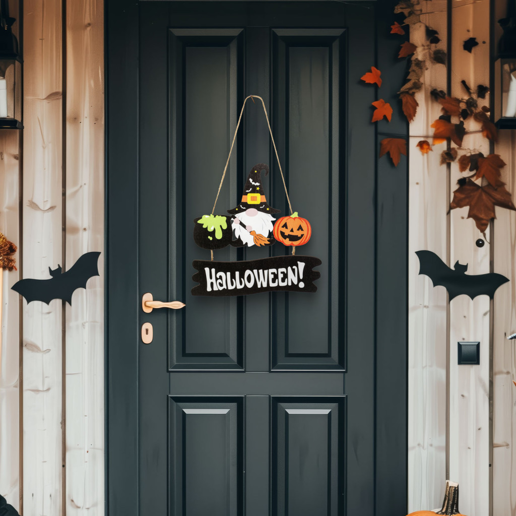 Image of Halloween-i dekor fából - manó - akasztható - 24 x 15 cm