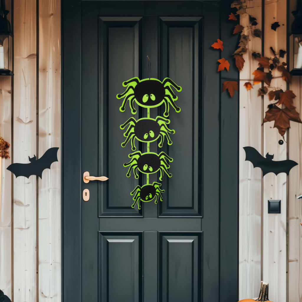 Image of Halloween-i dekoráció - pók - akasztható - filc - 63 x 32 cm