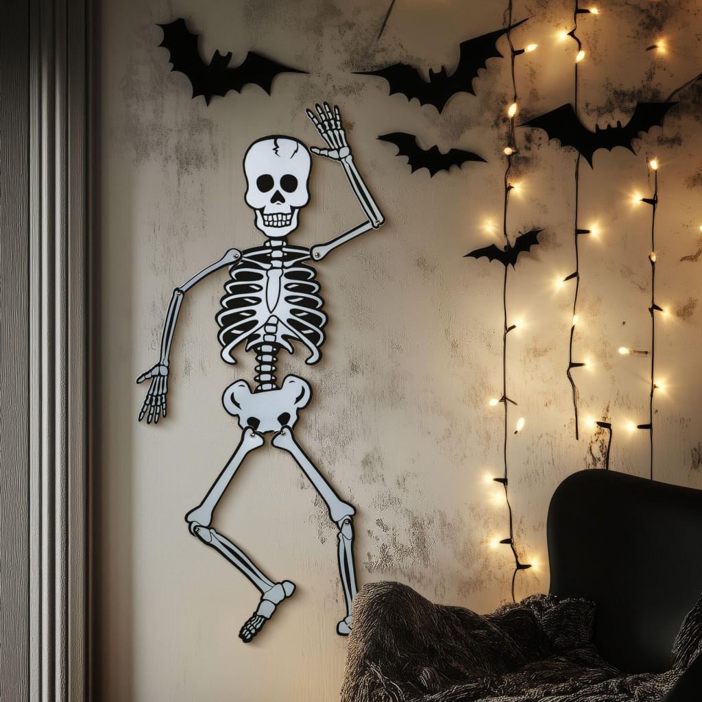 Image of Halloween-i dekoráció - csontváz - habszivacs - 85 x 18 cm